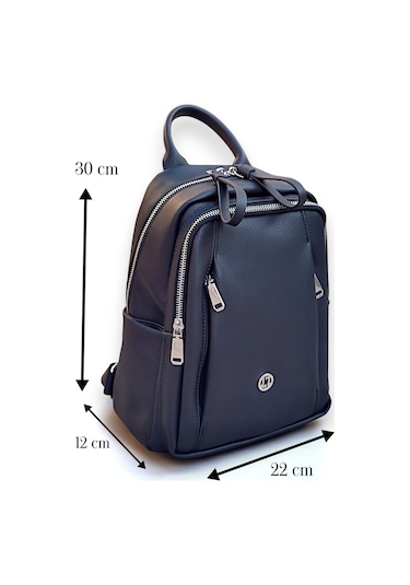 Kadın Deri Sırt Çantası Çok Gözlü 8683255013753 Siyah