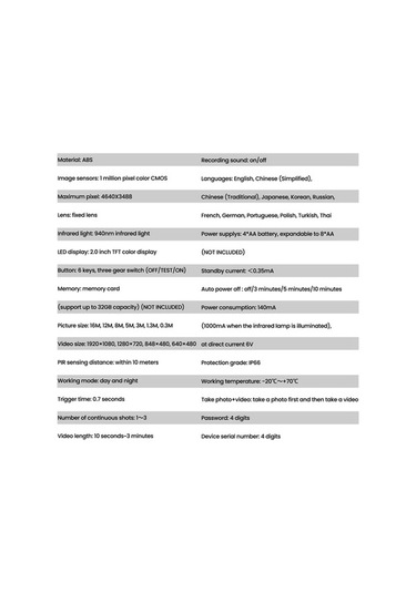 Tongxida Symbee Dış Mekân Full Hd Kamera, Gündüz/gece Kullanım, İp66 Su Geçirmez, 2.0'' Tft Ekran, 0.7s Hızlı Tetik, 12 Dil, Ç Çok Renkli