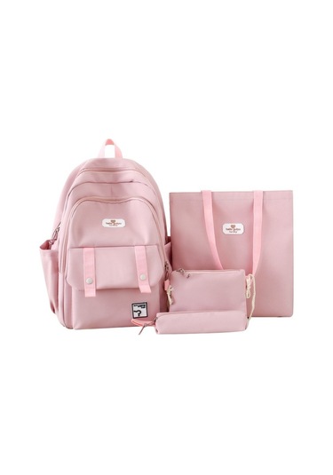 Gençler İçin Şık Ve Konforlu, Hafif Tasarımlı, Bol Bölmeli, Büyük Boy Okul Sırt Çantası Pembe