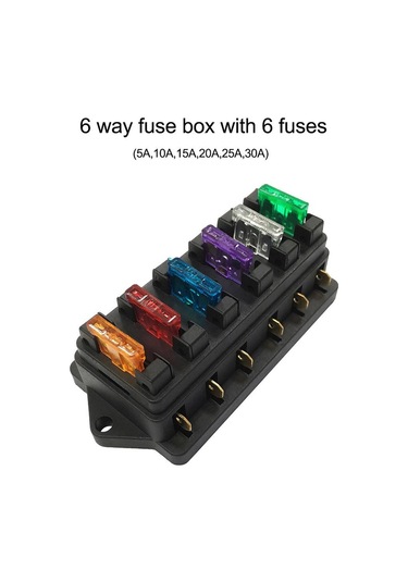 6 Yollu Sigorta Tutucu Kutusu Araba Araç Otomotiv Devre Blade Sigorta Bloğu, 6 Standart Sigortalı