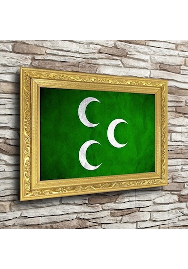 3 Hilal Altın Yaldız Çerçeveli A3 Tablo - Yatay