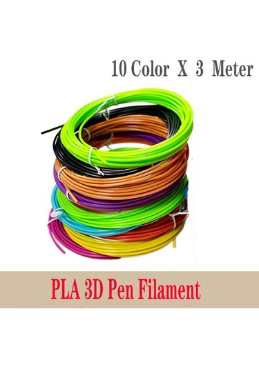3 M/rulo 1.75mm 3d Baskı Kalem Filament Yedekler Kalem 10/20 Renk Yaratıcı Hobiler Pla Plastik Doodle 3m X 10 Colors Total 30m