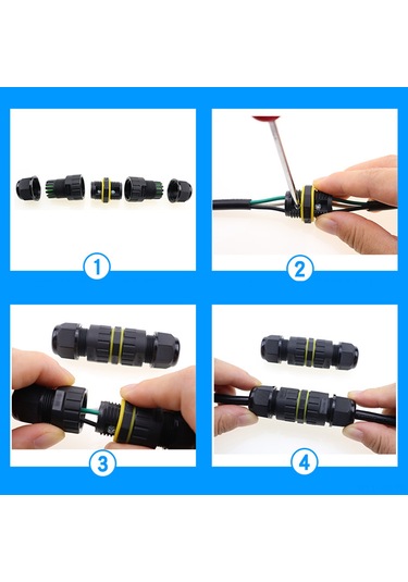 Xiyyadms Ip68 Su Geçirmez Kablolu Bağlantı Cihazı, Dış Mekan Kablosu Konnektörü, Ew-m20-3p 9-12mm