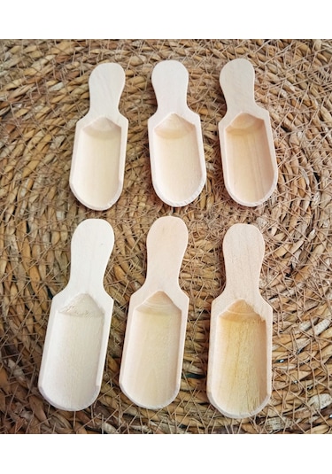 Bambu Ahşap Ölçek Baharat Kaşığı Küreği 6 Adet Ahşap