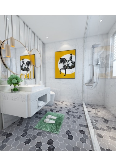 Tuqco Doğaltaş 2" Hexagon Muğla B. - Gümüş Honlu Mermer Mozai