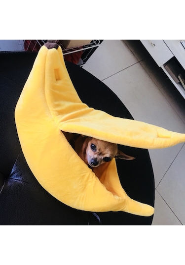 Geeroyoo Muz Şeklinde Kedi Köpek Kafesi Sarı