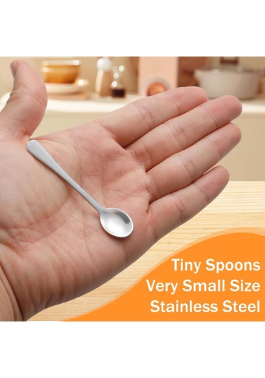 Kosona 8'li Paslanmaz Çelik Mini Baharat Kaşığı Seti - 2.8 İnç, Tuz Şeker Kavanozları İçin Dayanıklı Ve Kolay Temizlenir Servis Kaşıkları
