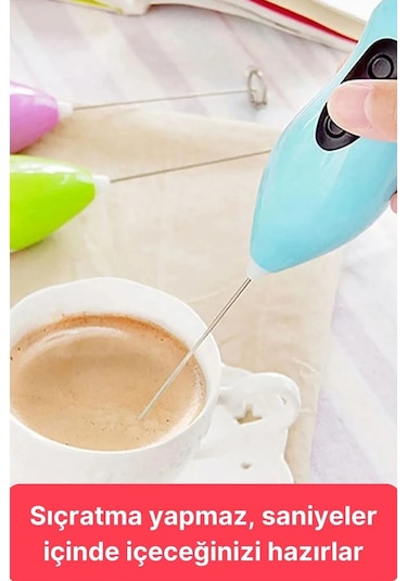 Premium Kalite Pratik Pilli Mini Mikser Kahve Ve Süt Köpürtücüsü Yumurta Çırpıcı Mikser Çok Renkli