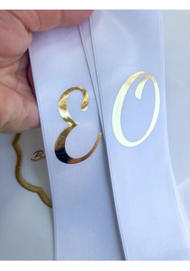 Gelin Damat Isimli Tören Takı Kurdelesi 2 Adet B-36