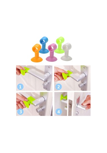 Suofeng Gürültü Önleyici Silikon Kapı Kolu Döşemi - Duvarı Ve Kapıyı Koruyan Sessizleştirici Önleyici Beyaz Yuvarlak Delik