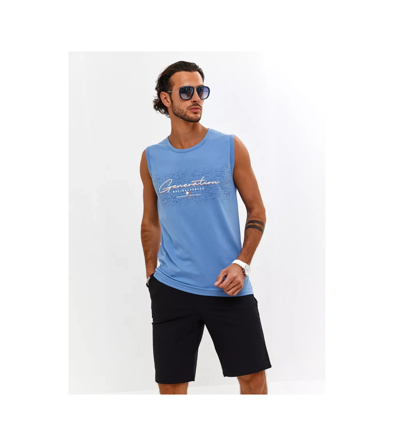 Coffa Sporcu Atlet İç Çamaşırı Baskılı Baskılı Spor İç Çamaşırı Atlet 73259925 Mavi