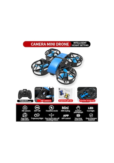 Dowellin D12 Drone Mini Uzaktan Kumanda Uçak Yeni Çocuk Oyuncak Hd Çift D12-wf-blue
