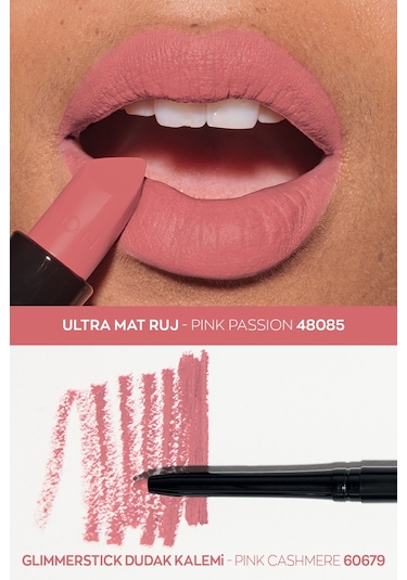 Avon Glimmerstick Dudak Kalemi Pink Cashmere + Avon Ultra Mat Ruj Pink Passion