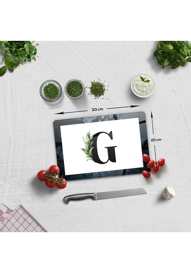 Decorita Cam Kesme Tahtası - Cam Kesme Tablası Harfli Tasarım G 20 CM x 30 CM