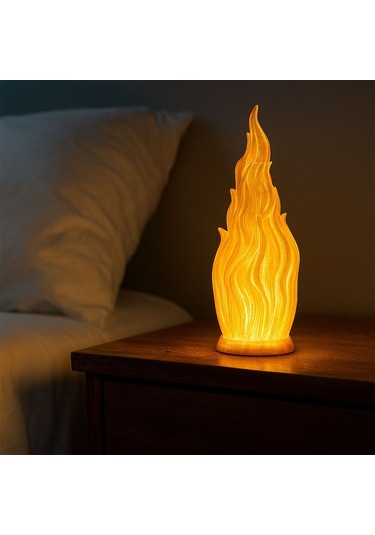 Alev Şeklinde Dekoratif Gece Lambası-fibrika Store Turuncu