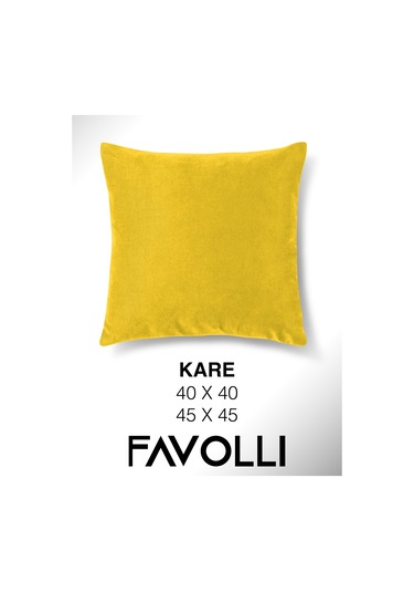 Br Favolli Kadife Dokulu Hint Sarısı Kırlent Kılıfı Dream Serisi Punch Için Uygun Gizli Fermuar Hint Sarısı