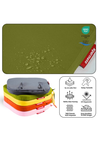 Xpermate 6'lı Standartfit Oval Sandalye Minderi 42x42x5 Yeşil