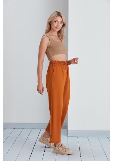 Basic Model Bol Paça 2 İplik Eşofman Altı Camel-camel Camel