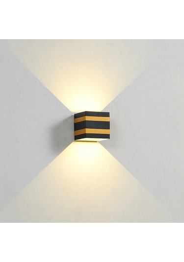 Padalink Siyah Ve Altın Ip65 Su Geçirmez Led Duvar Lambası - 6w Kruger Çip, 3-5m² Iç/dis Kullanım, 80+ Ra Isık Verimi Sıcak Beyaz