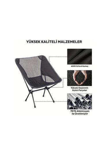Dashanshop Ultra Hafif Katlanabilir Kamp Sandalyesi Koyu Mavi Ag Koltuklu 7075 Aluminyum 220 Lbs Koyu Mavi