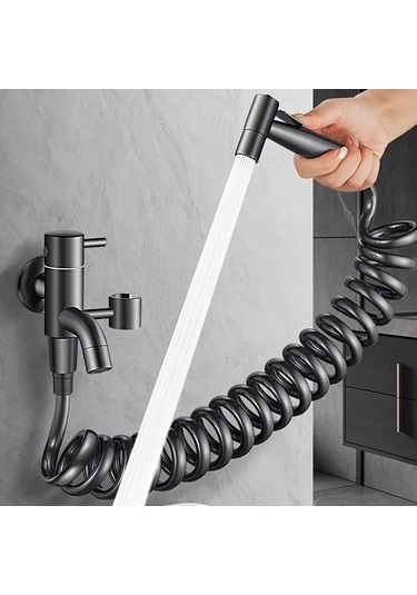 Fastbuy Challenger Altın Yüksek Basınçlı El Duşu Seti - Paslanmaz Çelik Sprey Tabancası - Kendinden Temizlenir Altın Renk Altın