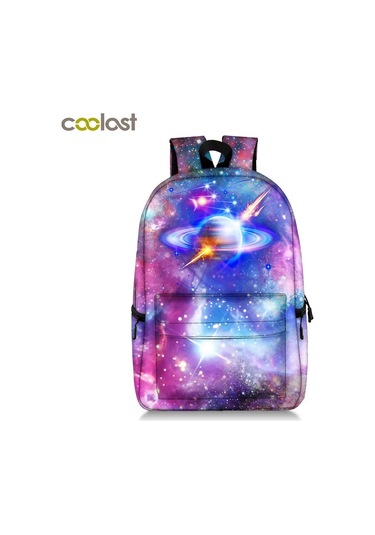 Evren Yıldız Sırt Çantası Genç Erkek Kız Galaxy Gezegen Okul Açık Vizon