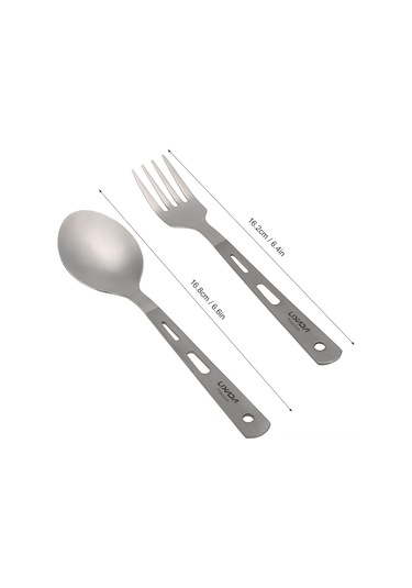 Neevoyu 2 Adet Süper Hafif Titan Kamp Kaşığı - Doğa Yürüyüşü, Kampçılık Ve Seyahat İçin Pratik Çatal Bıçak Seti Çok Renkli