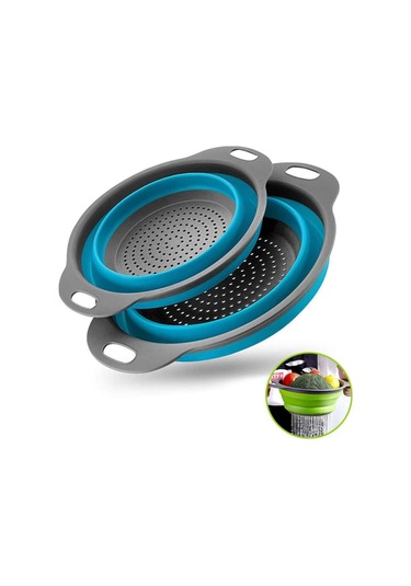 Silikon Mutfak Maşası 2'li Paket Yuvarlak Saplı Makarna, Sebze Ve Meyveleri Süzmek İçin Mükemmel B Diğer