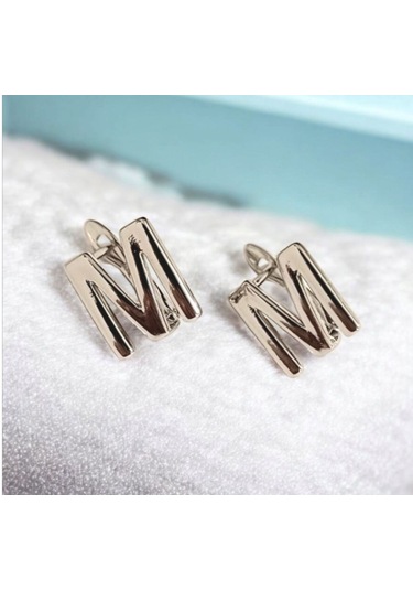 Kadın Rodyum Kaplama M Harf Küpe 887918