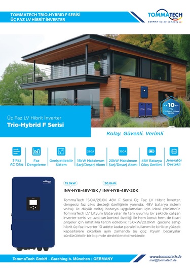 Tommatech Trıo-hybrıd 20.0f Serisi Üç Faz Lv Hibrit İnverter