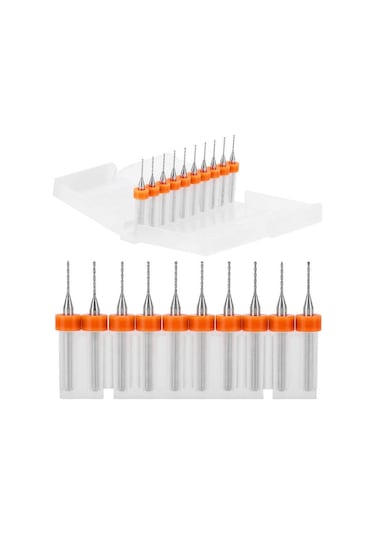 Koodmax 10 Adet 3D Yazıcı Micro Cnc Matkap Ucu Çelik Set Karbür 1.2MM