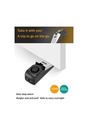 Anjiexun Seyahat Kapı Durdurucu Alarm Taşınabilir 120db Güvenlik Zemin Kapı Durdurucuları