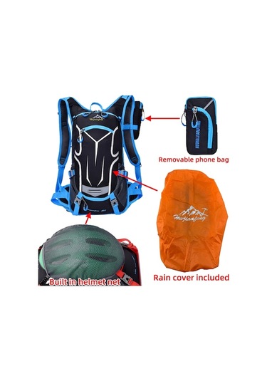 Didadodo 18l Su Geçirmez Nefes Alabilir Bisiklet Sırt Çantası - Hafif Ve Dayanıklı Outdoor Spor Çantası Siyah Siyah