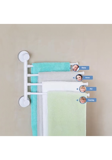 Ecoco Banyo Ve Mutfak Havlu Tutucu Beyaz