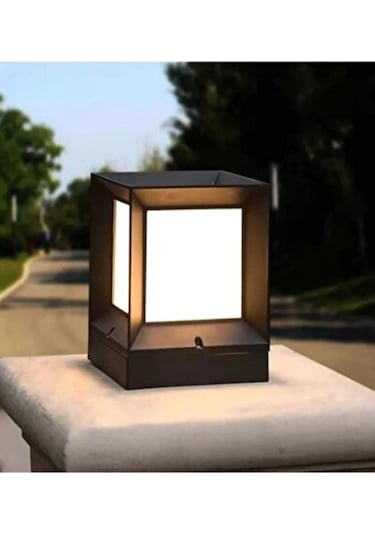 Şanled Kare Küp Dekoratif Siyah Kasa Set Üstü Bahçe Aydınlatma Armatürü -6 Adet Şeffaf