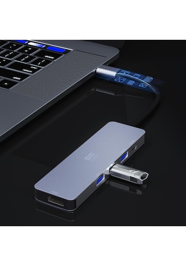 DM CHB058 Type-C to 4K HDMI 3*USB 3.0 PD Hub Dönüştürücü