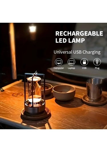 Willowhaven Silvery Led Masa Lambası Yatak Başı Göz Koruma Usb Şarj Kamp Aydınlatma Taşınabilir Füme