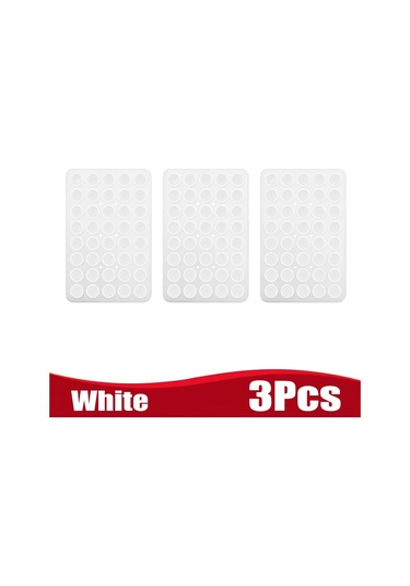 Goldenqian Çift Taraflı Silikon Vantuz Cep Telefonu Fikstürü İçin Vantuz Yapışkanlı Silikon Kauçuk Enayi Ped Sabit Ped White-3pc White-3pc