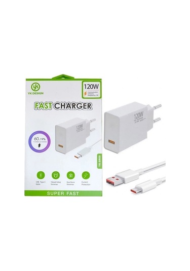 Yk Design Yk-sr69 120w Usb Şarj Başlığı Ve Usb-typec Kablo