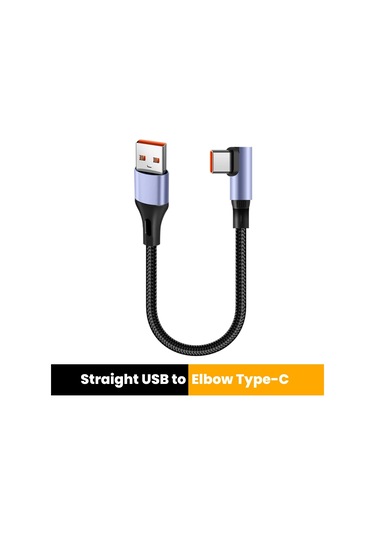 Crouch 6a Çift Dirsek Usb C Kablo 0.15m/0.3m Hızlı Şarj Iphone Uyumlu 15/16 Samsung Xiaomi Huaweikahverengidiğer