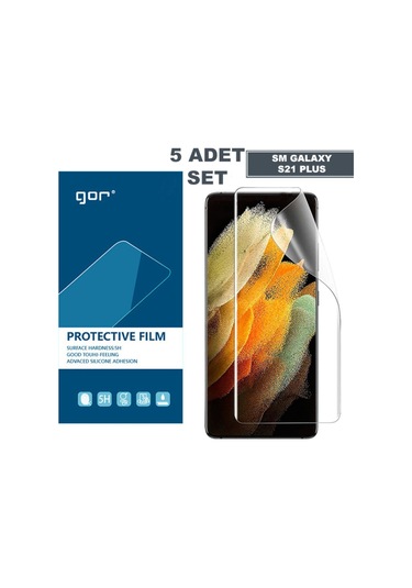 Gor Sm Galaxy S21+Plus Hd Darbe Emici Ekran Koruyucu Jelatin 5 A Şeffaf