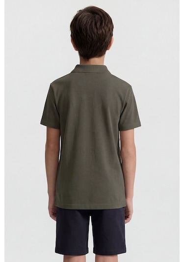 Tommy Life Haki Polo Yaka Standart Fit Basic Unisex T-shirt - 11330