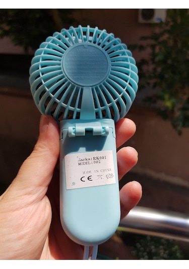 Brokoli Home Şarjli Mini El Fanı Masa Fanı Soğutucu Masa Üstü Vantilatör Usb Mavi Kendin Tasarla