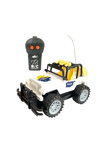 Çocuk Safari Arazi Aracı Uzaktan Kumandalı Yarım Fonksiyon Ileri Geri Oyuncak Jeep Jip Araba - Beyaz