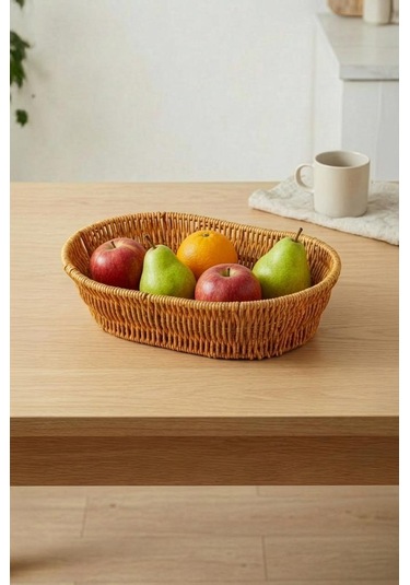 Digithome Oval Rattan Mini Ekmek Sepeti - Bb6063 Turuncu