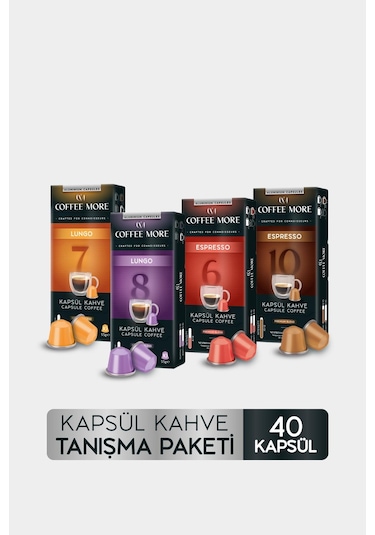 Coffee More Kapsül Tanışma Paketi 40 Kapsül Kapsül Kahve
