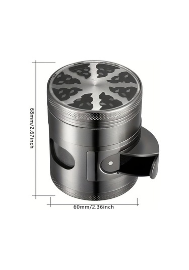 Elmpaly 60mm 4 Katmanlı Metal Tütün Öğütücü - Ergonomik Taşınabilir El Değirmeni