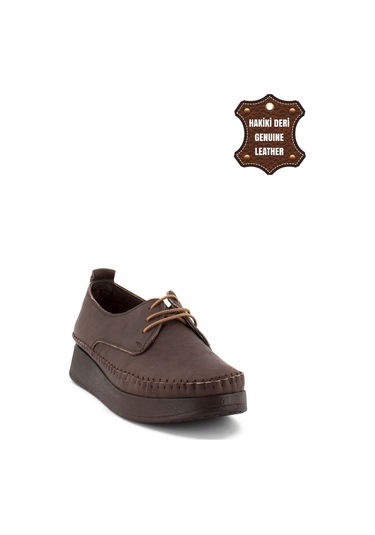 Elit Mn83c Kadın Hakiki Deri Espadril Kahverengi Kahverengi