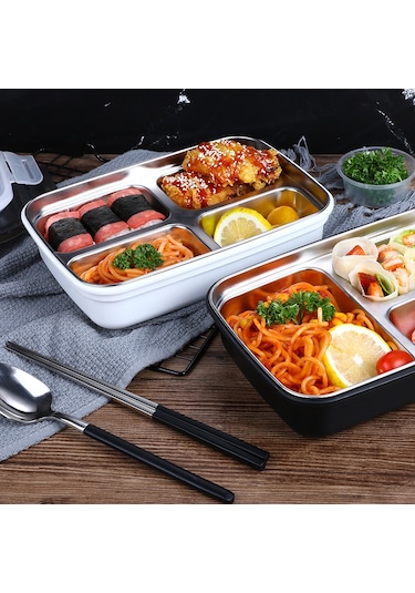 Youtek 304 Paslanmaz Çelik 3 Bölmeli Termoslu Yemek Kutusu - Öğrencilik Ve Ofis Kullanıma Uygun, Leakproof, Taşınabilir Pembe Diğer