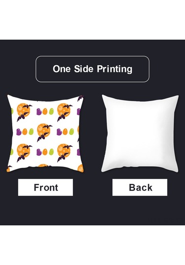 Reedark Cadılar Bayramı Yastık Kılıfı: Örümcek, Ay, Yarasa Desenli Dekoratif Kare Kılıf Diğer